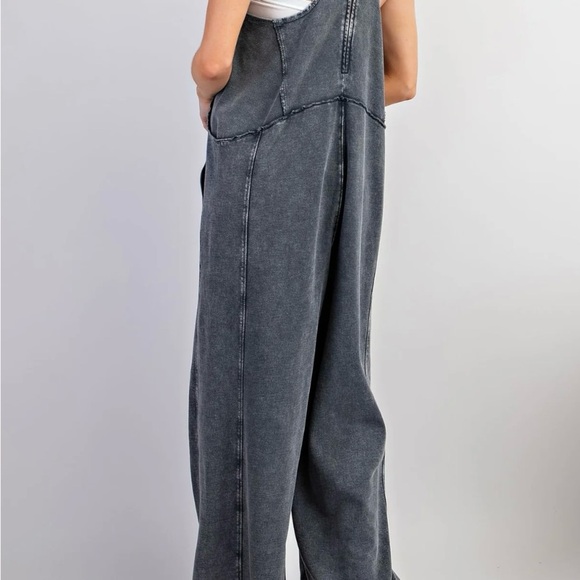 Women's Black Wash Overalls - Picture 5 of 8